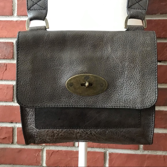 •❤️SOLD❤️Mulberry Anthony Grey Leather Messenger Crossbody Unisex Bag - Picture 9 of 16